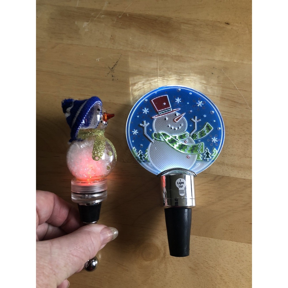 Christmas Wine Stoppers Snowman Holiday Decor Pier 1- Midwest Light up Stoppers